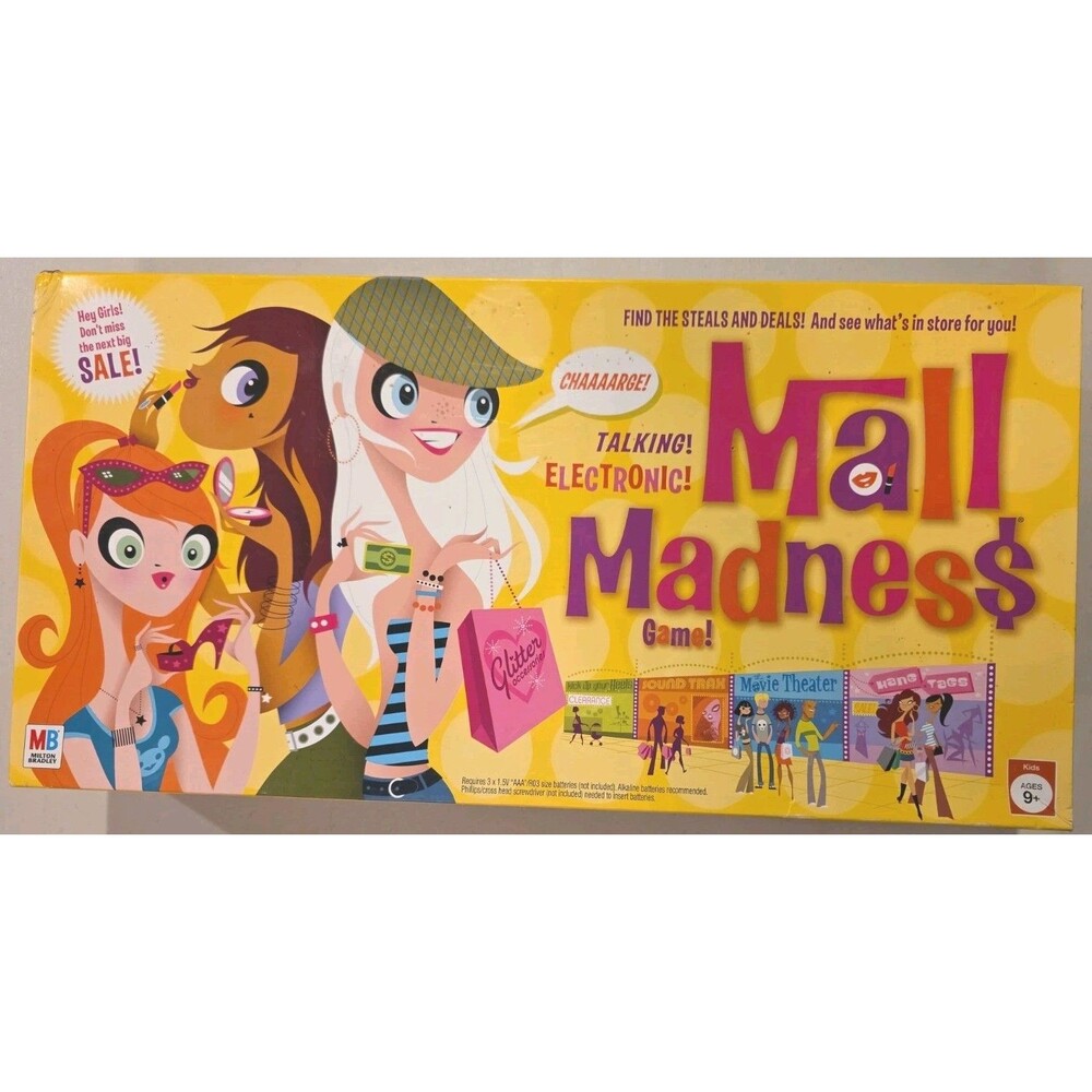 2004 Milton Bradley Mall Madness Board Game All Pieces Complete Tested Working